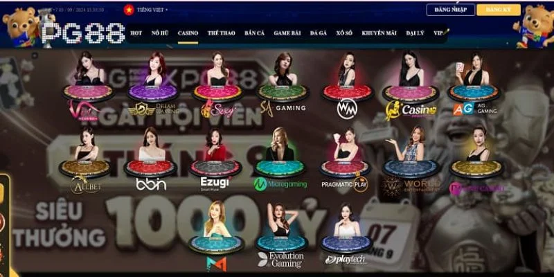 Casino PG88 2 Sảnh chơi tại Casino có rất nhiều bàn cược dành cho bet thủ lựa chọn.