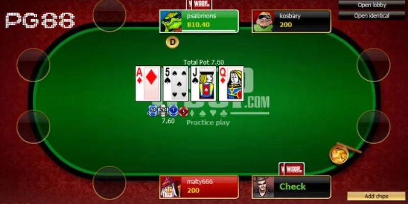 Trong ván chơi Poker không giới hạn người tham gia.